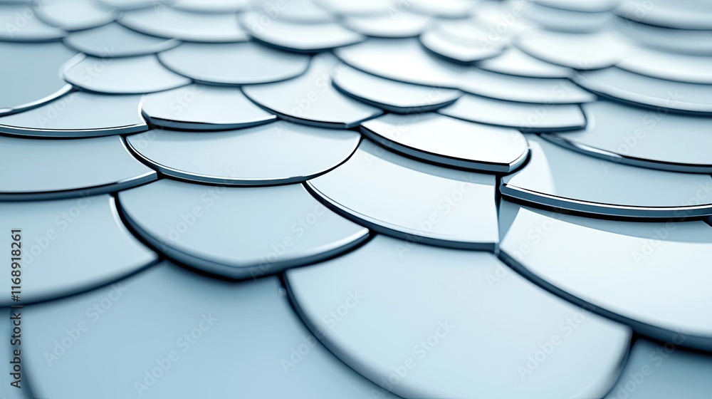 Poster mosaic abstract background idea. a close-up of smooth, overlapping scales in soft blue tones, showca