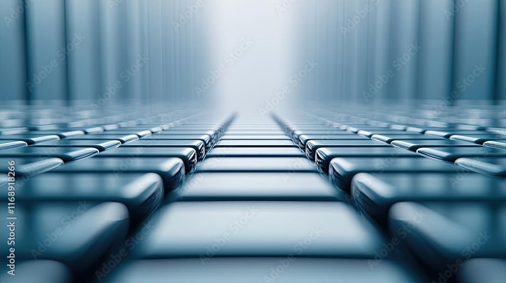 Poster mosaic abstract background idea. futuristic perspective of metallic grid lines leading towards brigh