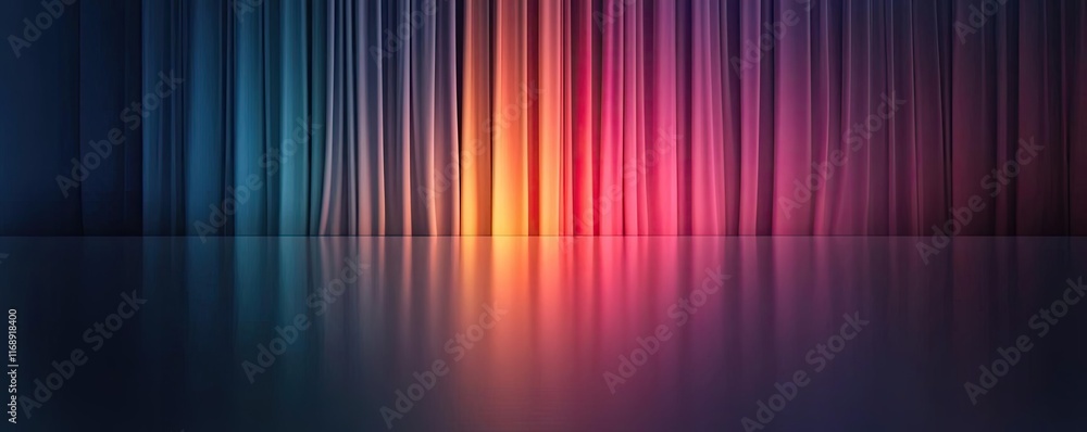 Aufkleber rainbow abstract background concept. a vibrant gradient background with flowing curtains and a refle
