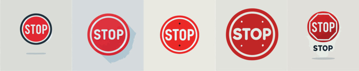 red stop traffic sign icon