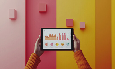 Innovative marketing strategies for business growth digital analytics colorful workspace creative environment engaging viewpoint