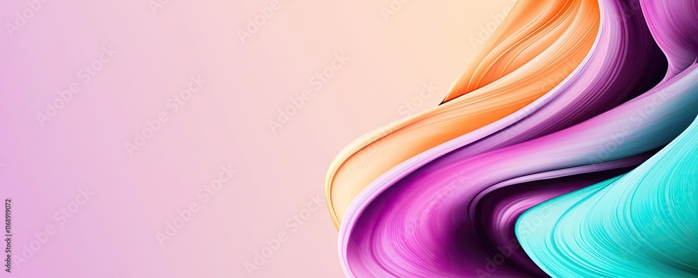Poster ink abstract background concept. vibrant abstract waves in pastel colors creating a modern artistic 