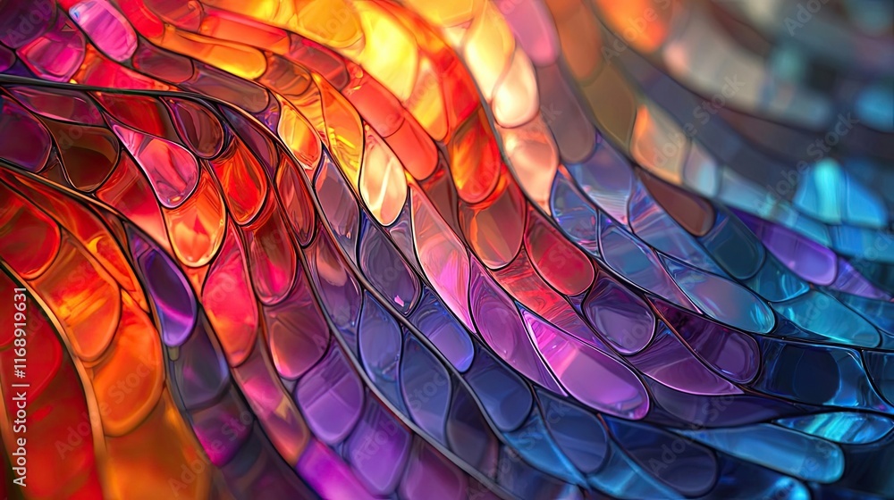 Poster mosaic abstract background idea. colorful abstract wave pattern showcasing vibrant hues and fluid te