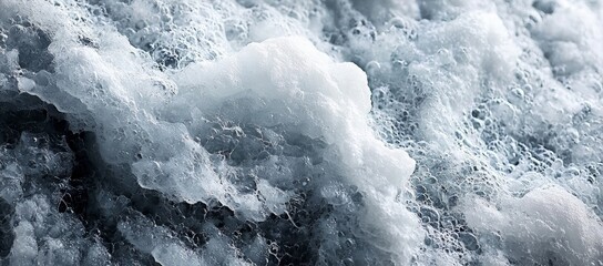 Obraz premium Close-up of white ocean foam texture.