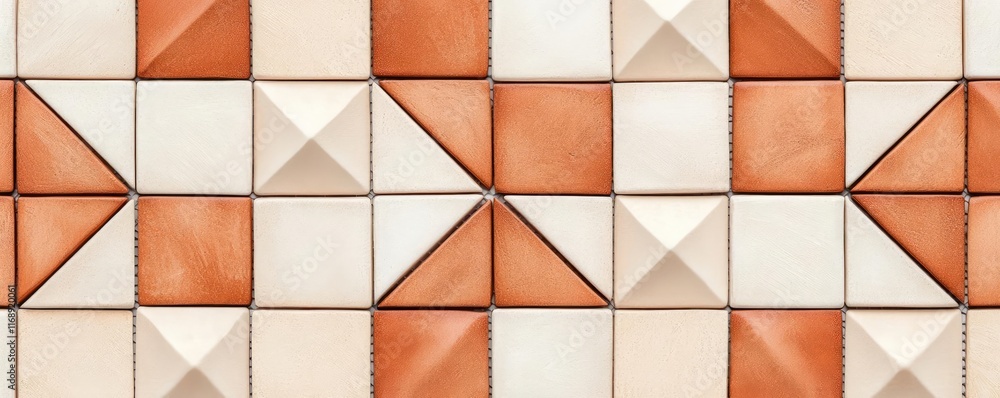 Poster mosaic abstract background idea. a close-up view of a textured ceramic tile pattern with geometric s