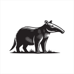 illustration of a  Aardvark silhouette	