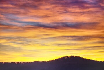 sunset over the mountains
