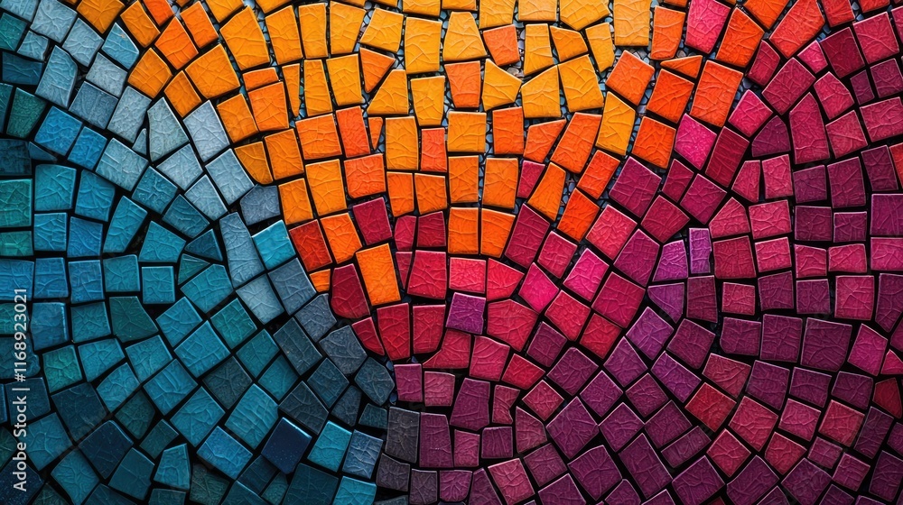 Aufkleber mosaic abstract background idea. a vibrant mosaic pattern blending warm and cool colors in abstract 