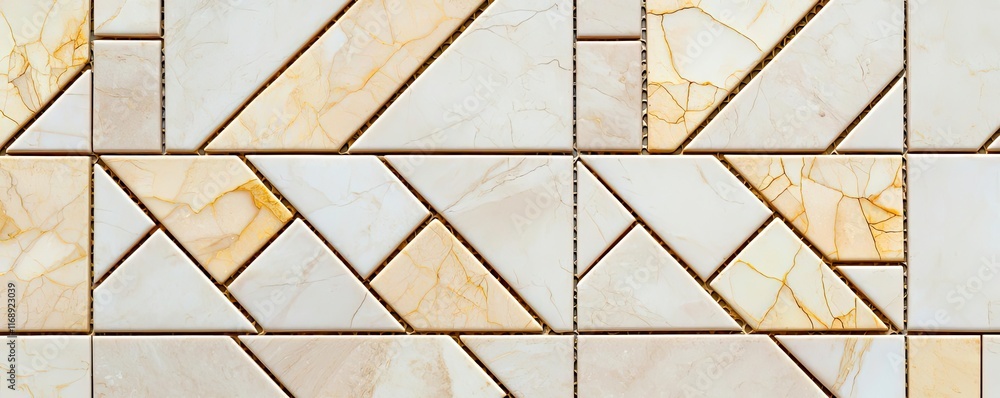 Poster mosaic abstract background idea. elegant geometric marble tile design with warm tones and intricate 
