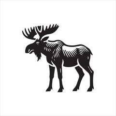 Fototapeta premium black and white deer