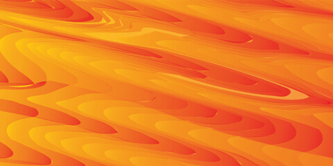 Orange abstract, wavy transition. Light to dark gradual yellow waves. Dune, desert, tulle, sunset, citrus, buddhist monk. EPS 10