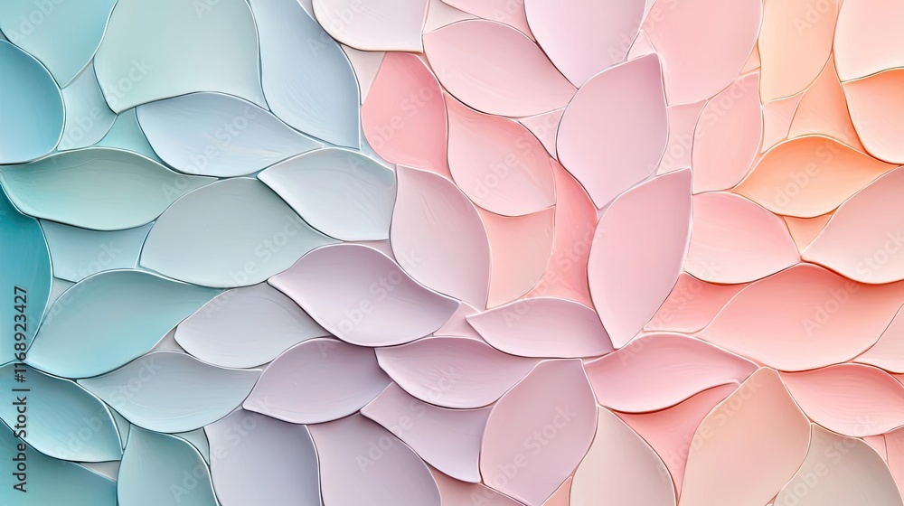 Poster mosaic abstract background idea. abstract pastel petal shapes creating a soothing, artistic backgrou