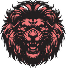 Majestic Lion Head with an Angry Look