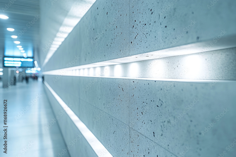 Aufkleber modern architecture hallway with sleek concrete walls and recessed lighting creating a minimalist an