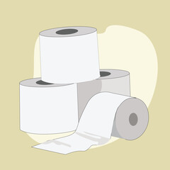 Toilet paper roll for bathroom and restroom, white soft kitchen towels