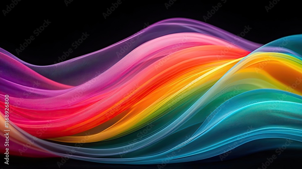 Poster rainbow abstract background concept. vibrant waves of color flowing, creating a mesmerizing visual e