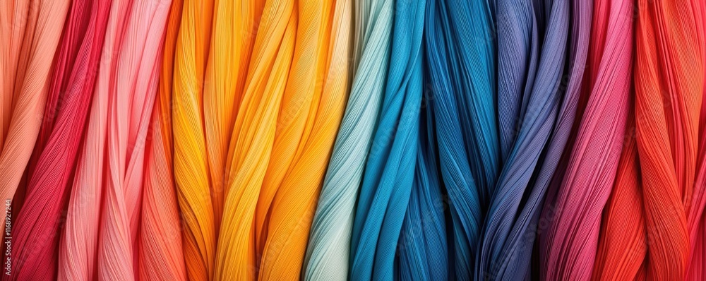 Poster rainbow abstract background concept. vibrant colors of twisted ribbons create a stunning visual for 