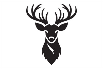 Naklejka premium A Deer head silhouette Vector