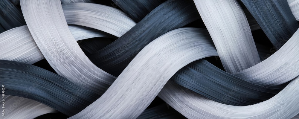 Aufkleber ink abstract background concept. an intricate pattern of woven strands in shades of blue and gray, c