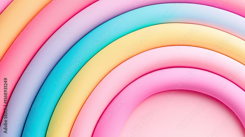 Poster rainbow abstract background concept. soft pastel rainbow pattern with smooth curves, ideal for backg
