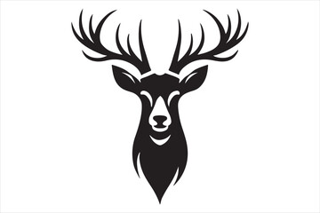 A Deer head silhouette Vector