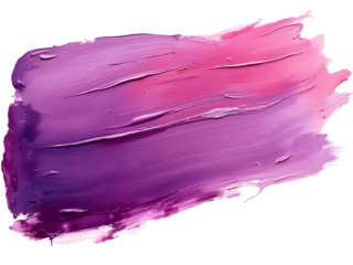 Pink and purple acrylic oil paint brush stroke isolated on transparent background. PNG