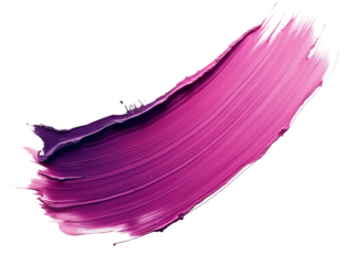Pink and purple acrylic oil paint brush stroke isolated on transparent background. PNG