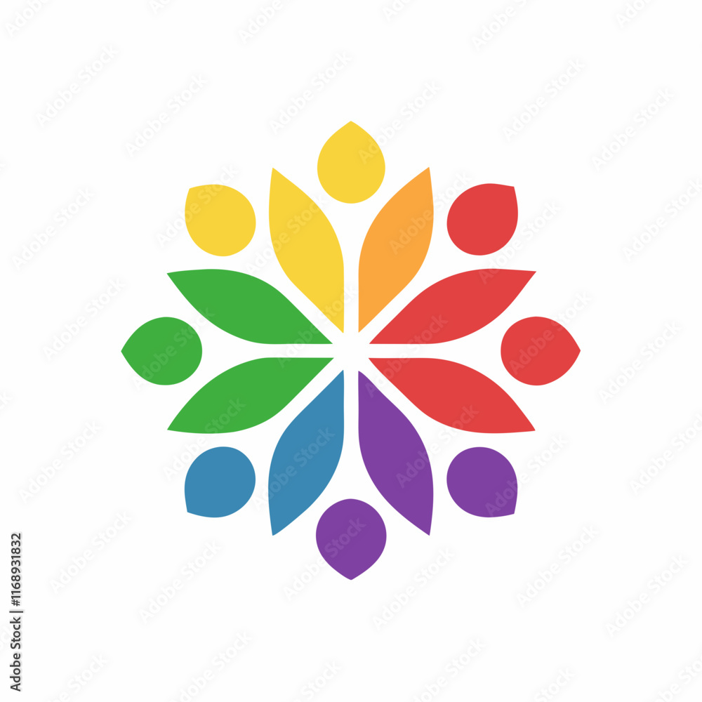 Poster colorful tree logo vector bundle with unique variations.