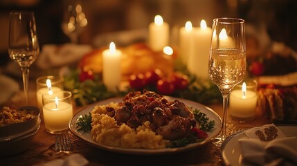 Romantic Dinner with Candlelight and Champagne