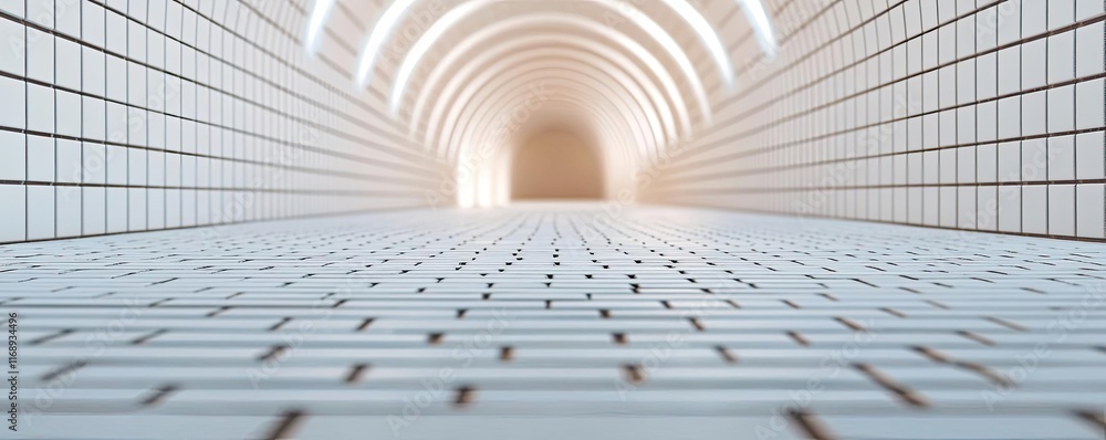 Poster mosaic abstract background idea. a modern tiled tunnel with a clean, bright design, inviting explora