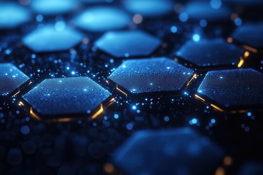 abstract light blue background integrated with hexagon shapes designed for a medical technology presentation radiating professionalism and innovation