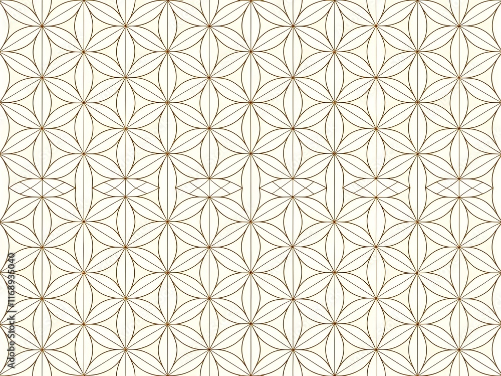 Poster geometric floral pattern with subtle lines and shapes.