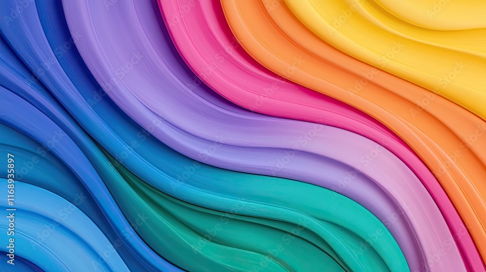 Poster Rainbow abstract background concept. Colorful wave patterns flowing seamlessly, perfect for artistic and design projects.