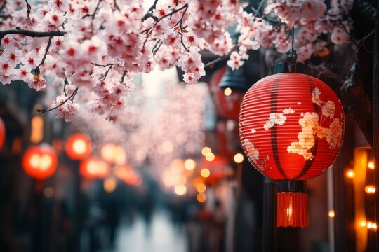 A lively street in Akihabara, Tokyo, with anime and gaming advertisements lighting up the area