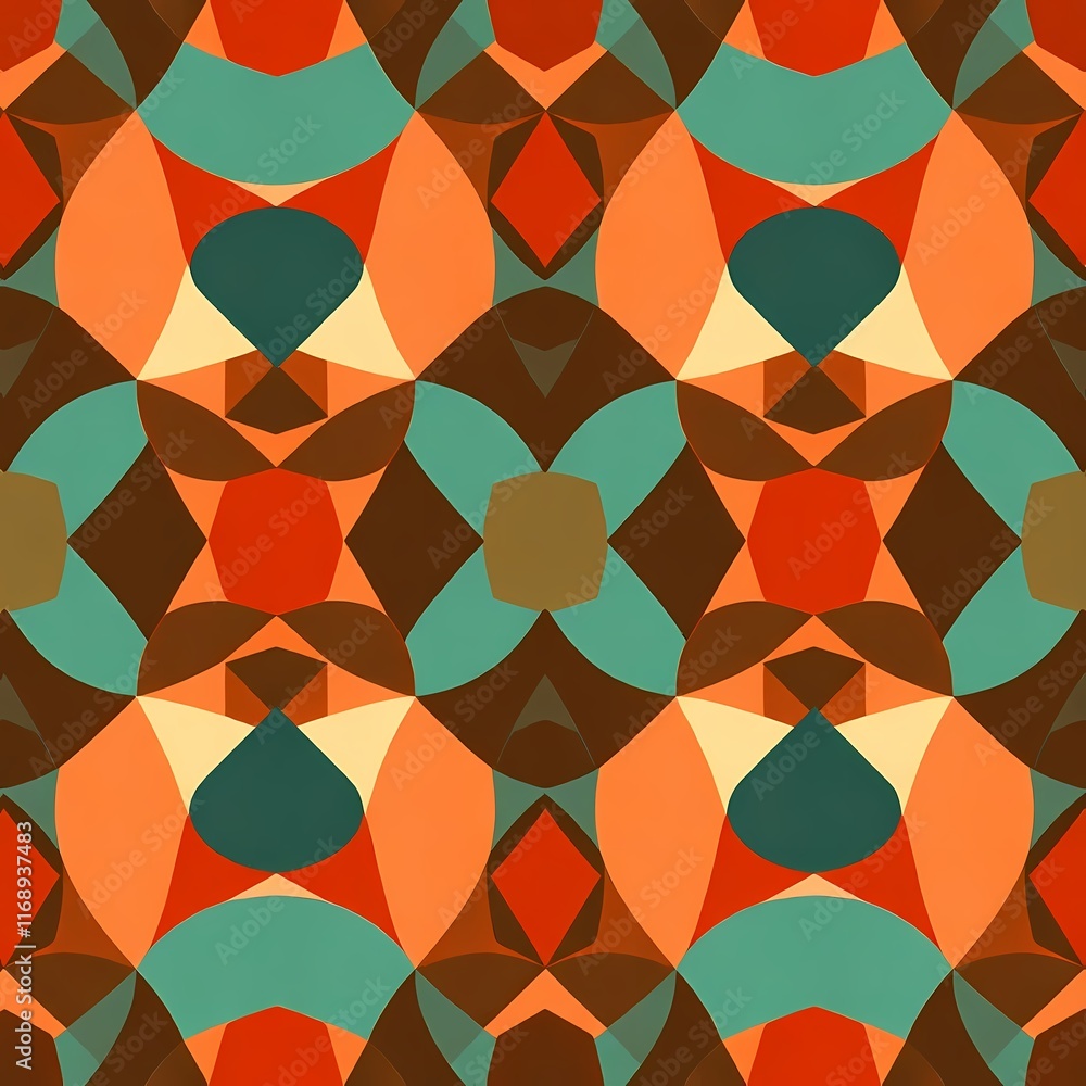 Poster geometric abstract pattern: a captivating seamless pattern featuring a mesmerizing arrangement of ge