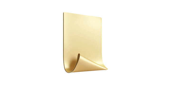 Golden Document Icon Isolated on Transparent Background