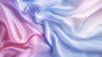 Fototapeta premium Luxurious Flowing Satin in Pastel Pink and Blue Gradient - made with Generative AI
