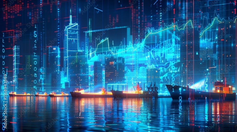 Poster Analysis of natural gas price increases through stock chart visualization and ai art representation