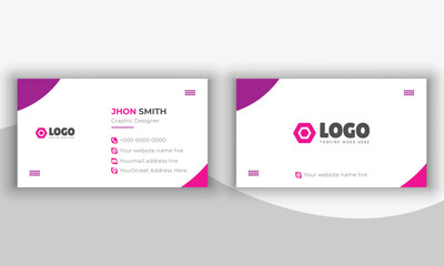 Double-sided creative business card template. Portrait and landscape orientation. Horizontal and vertical layout. Vector illustration