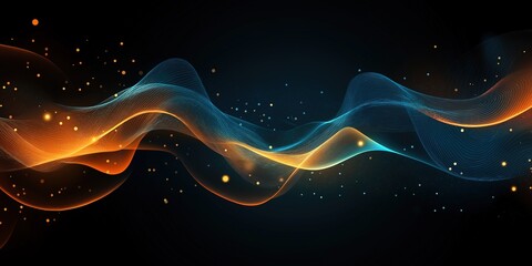 Obraz premium Abstract Blue and Orange Stripe Light, Futuristic Motion Blur Technology Concept with Fast Forward Timeline Background