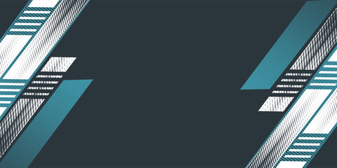 Obraz premium Abstract blue banner design vector, dynamic sporty horizontal background template for media promotion or web banner