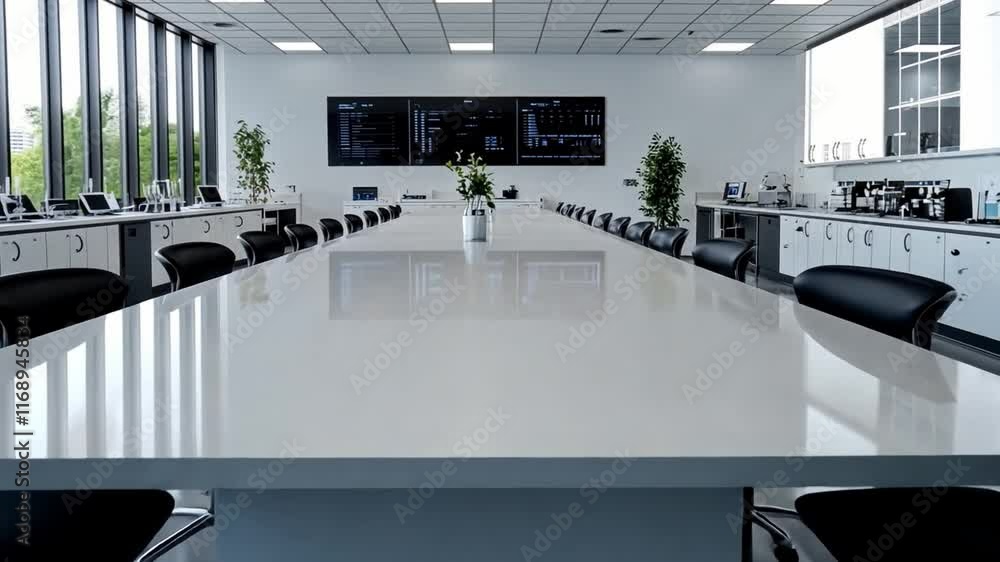 Poster modern lab designed for collaborative research and innovation in a high-tech setting
