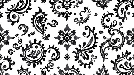 Black and White Damask Pattern: Elegant swirls and floral motifs create a sophisticated damask pattern. Perfect for adding a touch of vintage charm to your designs.