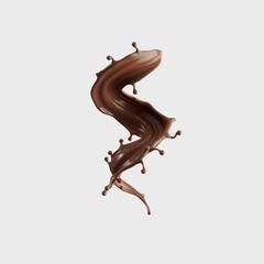 Chocolate Milk splash 3d realistic