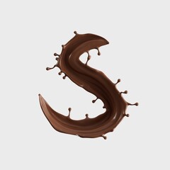 Chocolate Milk splash 3d realistic