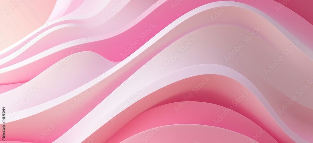 Poster abstract pink wave patterns with smooth curves and gradients creating a modern artistic background, 