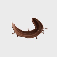 Chocolate Milk splash 3d realistic