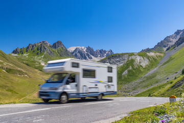 Vanlife, Route des Grandes Alpes near Col du Galibier, Hautes-Alpes, France