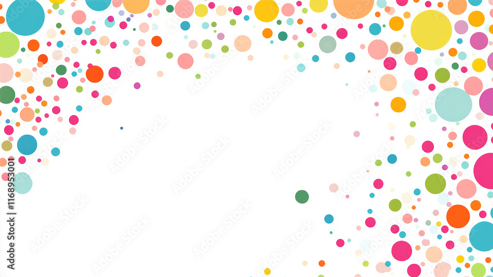 Aufkleber bright pastel circles create a playful pattern on a white background for a cheerful design atmospher