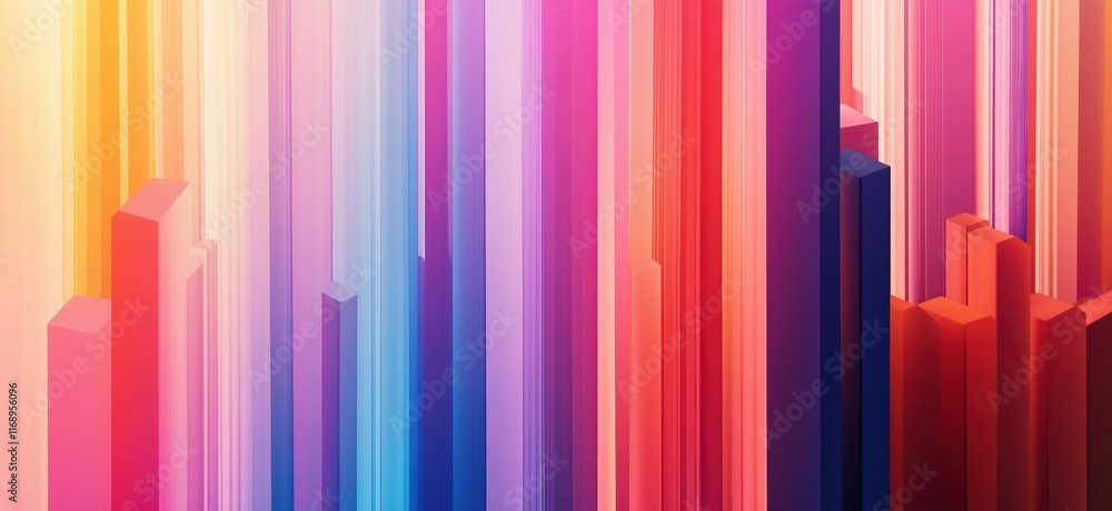 Poster vibrant abstract vertical stripes in vivid colors creating a dynamic visual experience with gradient